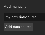 manual creation of datasource